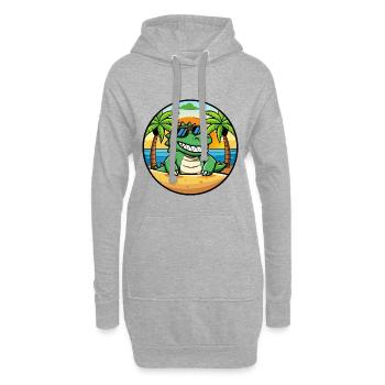 Krokodil Lustige Cartoon Sommer Strand Sonnenbrille - Hoodie-Kleid - Grau meliert - Vorne