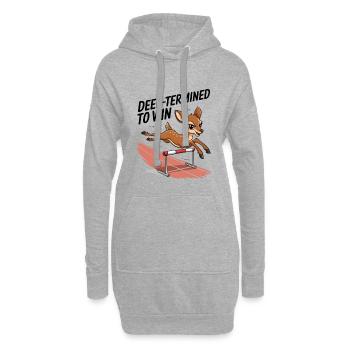 Deer-Termined To Win - Hoodie Dress - heather grey - Front