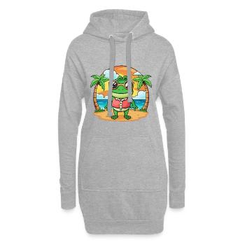 Frosch Lustige Cartoon Sommer Strand Sonnenbrille - Hoodie-Kleid - Grau meliert - Vorne