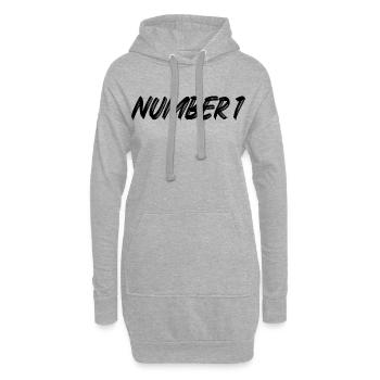 Number 1 - eins - erster - erste - 1 - Nummer 1 - Hoodie-Kleid - Grau meliert - Vorne