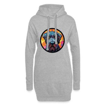 Schwarz Russischer Terrier Hunderasse Aquarellglas - Hoodie-Kleid - Grau meliert - Vorne