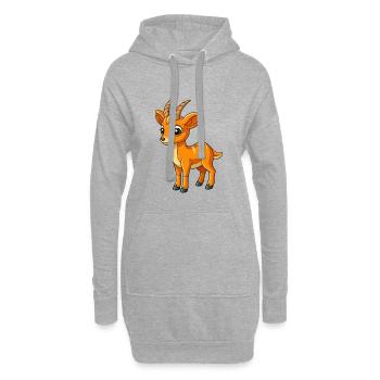 Antilope Niedliche Maskottchen Zeichentrickfigur Kawaii - Hoodie-Kleid - Grau meliert - Vorne