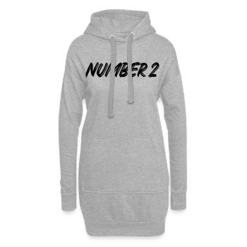 Number 2 - zwei - zweiter - zweite - 2 - Nummer 2 - Hoodie-Kleid - Grau meliert - Vorne