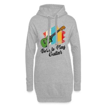Gitarre - Hoodie-Kleid - Grau meliert - Vorne