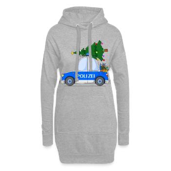Polizeiauto Weihnachten - Hoodie-Kleid - Grau meliert - Vorne