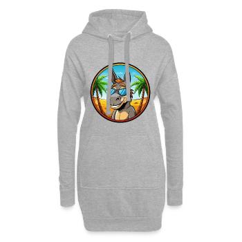 Esel Lustige Cartoon Sommer Strand Sonnenbrille Cool - Hoodie-Kleid - Grau meliert - Vorne