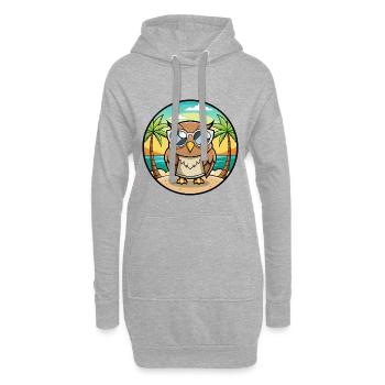 Eule Lustige Cartoon Sommer Strand Sonnenbrille Aufkleber - Hoodie-Kleid - Grau meliert - Vorne