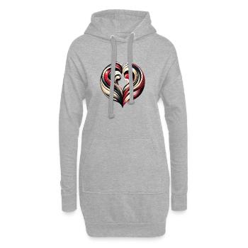 Abstract Design Valentinstag - Hoodie-Kleid - Grau meliert - Vorne
