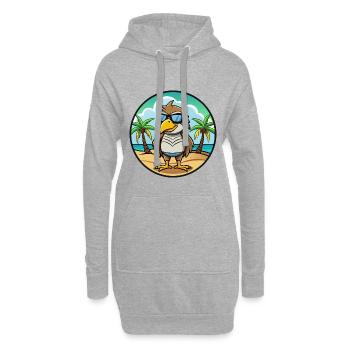 Hawk Lustige Cartoon Sommer Strand Sonnenbrille Aufkleber - Hoodie-Kleid - Grau meliert - Vorne