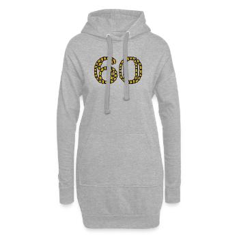 60. 60 ANS. 60e ANNIVERSAIRE. ANNIVERSAIRE 60 ANS. - Sweat-shirt à capuche long Femme - gris chiné - Devant