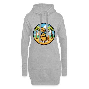 Pony Lustige Cartoon Sommer Strand Sonnenbrille Aufkleber - Hoodie-Kleid - Grau meliert - Vorne