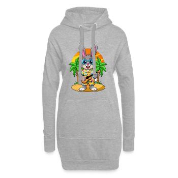 Lunettes de soleil de plage d’été de dessin animé de lapin drôle - Sweat-shirt à capuche long Femme - gris chiné - Devant