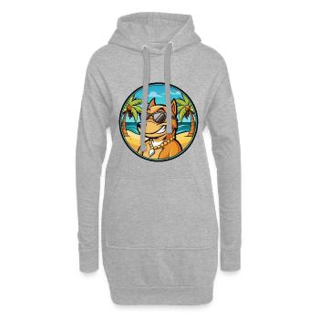 Cordoue Chien De Combat Race Dessin Animé Lunettes De Soleil Plage - Sweat-shirt à capuche long Femme - gris chiné - Devant