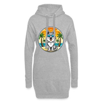 Carpathian Shepherd Dog Breed Cartoon Sunglasses - Hoodie Dress - heather grey - Front