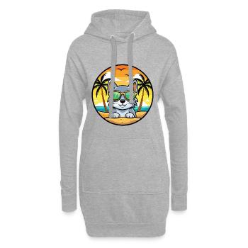 Australische Nebelkatzenrasse Cartoon Sonnenbrille Strand - Hoodie-Kleid - Grau meliert - Vorne