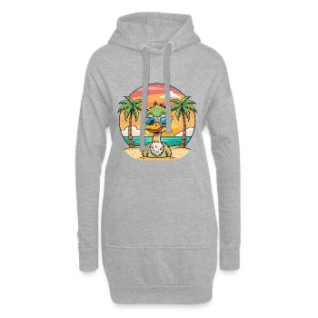 Lunettes de soleil de plage d’été de dessin animé drôle d’autruche - Sweat-shirt à capuche long Femme - gris chiné - Devant