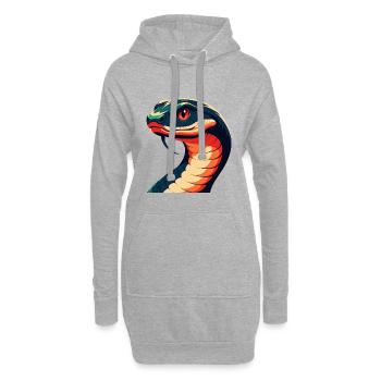 Schlange Cartoon Figur Buntes Haustier Tier - Hoodie-Kleid - Grau meliert - Vorne