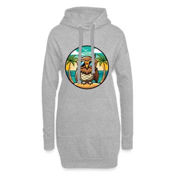 Eule Lustige Cartoon Sommer Strand Sonnenbrille Aufkleber - Hoodie-Kleid - Grau meliert - Vorne