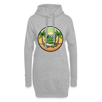 Frosch Lustige Cartoon Sommer Strand Sonnenbrille Aufkleber - Hoodie-Kleid - Grau meliert - Vorne
