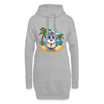 Pinguin Lustige Cartoon Sommer Strand Sonnenbrille - Hoodie-Kleid - Grau meliert - Vorne