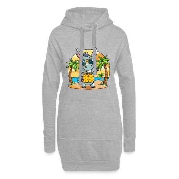 Lunettes de soleil de plage d’été de dessin animé drôle d’âne - Sweat-shirt à capuche long Femme - gris chiné - Devant
