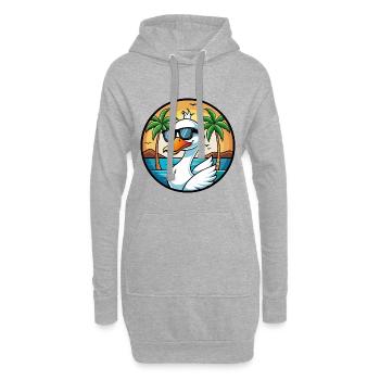 Schwan Lustige Cartoon Sommer Strand Sonnenbrille Aufkleber - Hoodie-Kleid - Grau meliert - Vorne