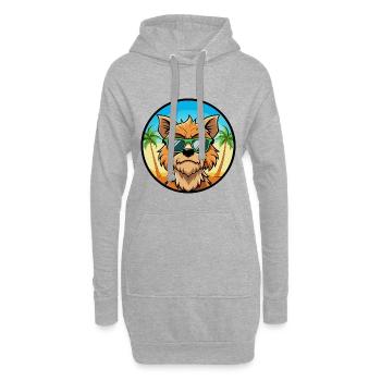 Griffon Bruxellois Hunderasse Cartoon Sonnenbrille - Hoodie-Kleid - Grau meliert - Vorne