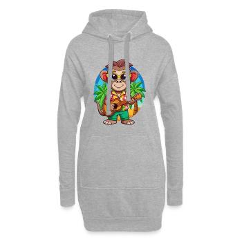 Lunettes de soleil de plage d’été de dessin animé de singe drôle - Sweat-shirt à capuche long Femme - gris chiné - Devant