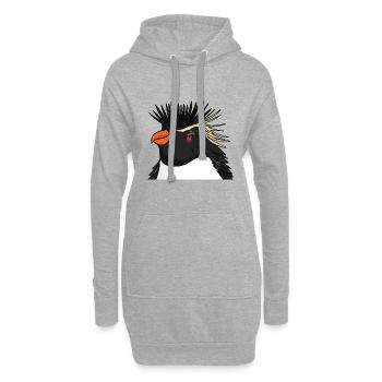 Pinguin mit Haare Felsenpinguin - Hoodie-Kleid - Grau meliert - Vorne