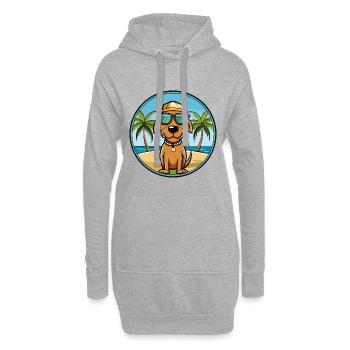 Polnische Jagdhund Hund Rasse Cartoon Sonnenbrille - Hoodie-Kleid - Grau meliert - Vorne