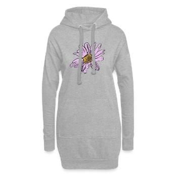Blume pastell Blume Blumen pastell Blumen flieder - Hoodie-Kleid - Grau meliert - Vorne