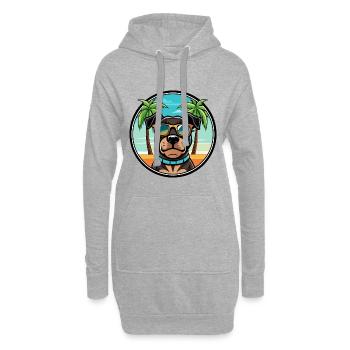 Rottweiler Chien Race Dessin Animé Lunettes De Soleil Plage - Sweat-shirt à capuche long Femme - gris chiné - Devant