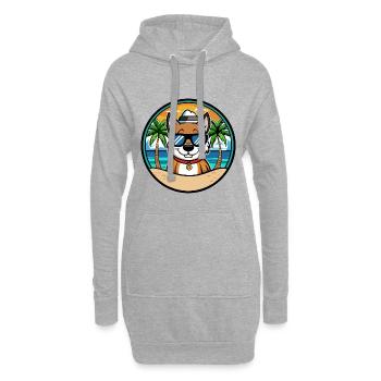 Cao De Seo Miguel Hunderasse Cartoon Strand - Hoodie-Kleid - Grau meliert - Vorne