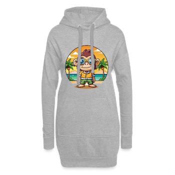 Chimpanzé Lunettes de soleil de plage d’été de dessin animé drôle - Sweat-shirt à capuche long Femme - gris chiné - Devant