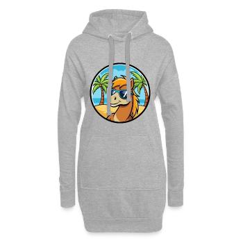 Pony Lustige Cartoon Sommer Strand Sonnenbrille Aufkleber - Hoodie-Kleid - Grau meliert - Vorne