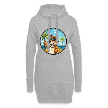 Auvergne Vorstehhund Rasse Cartoon Sonnenbrille Strand - Hoodie-Kleid - Grau meliert - Vorne