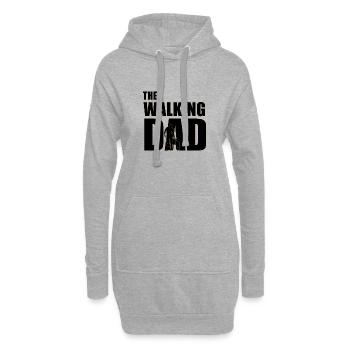 Der wandelnde Papa (schwarz) Kontur Gold - Hoodie-Kleid - Grau meliert - Vorne