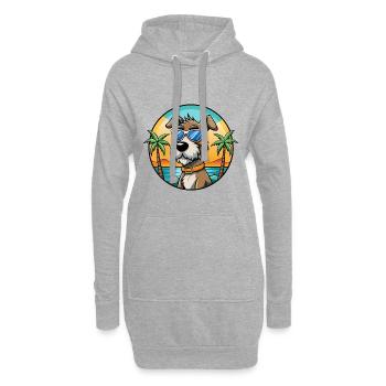 Istrischer Drahthaarhund Hunderasse Cartoon Beach - Hoodie-Kleid - Grau meliert - Vorne
