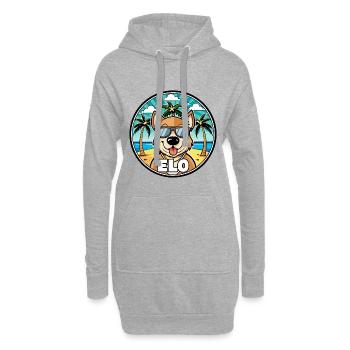 Längerer Spitzname Hund Rasse Cartoon Sonnenbrille Strand - Hoodie-Kleid - Grau meliert - Vorne