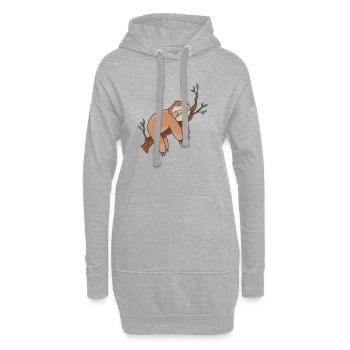 Faultier - Hoodie-Kleid - Grau meliert - Vorne
