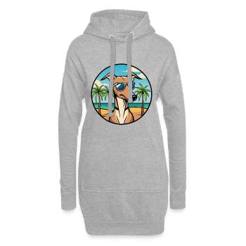 Rampur Windhund Hunderasse Cartoon Sonnenbrille Strand - Hoodie-Kleid - Grau meliert - Vorne