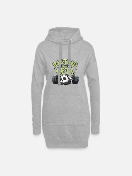 Resting Between Sets - Hoodie Dress - heather grey