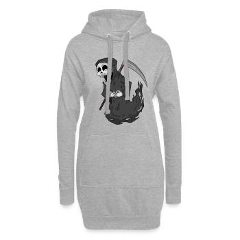 Grim Reaper rit drôle - Sweat-shirt à capuche long Femme - gris chiné - Devant