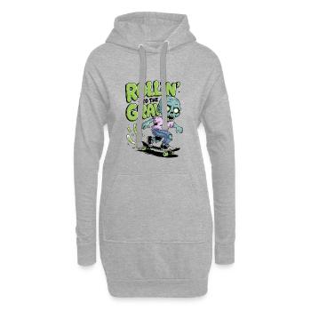 Rollin zum Grab - Hoodie-Kleid - Grau meliert - Vorne