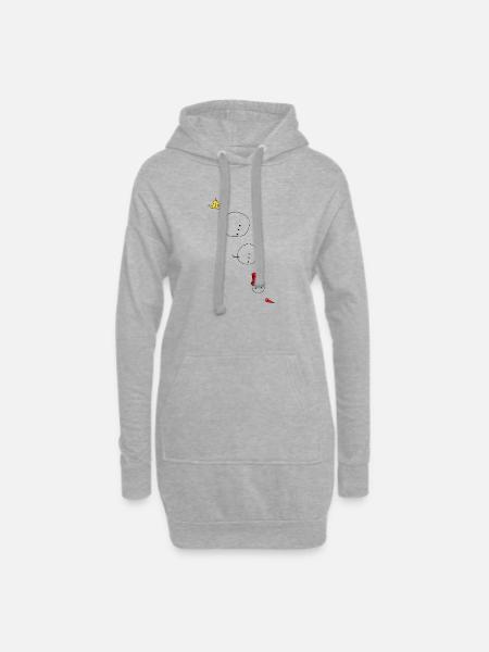 Schneemann ausgerutscht - Hoodie-Kleid - Grau meliert