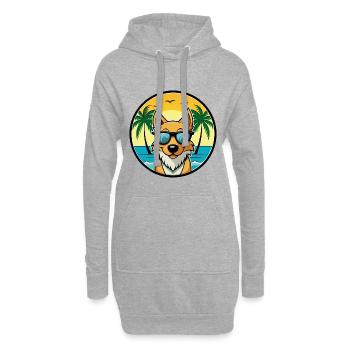 Dänisch Schwedische Bauernhund Rasse Cartoon Sonnenbrille - Hoodie-Kleid - Grau meliert - Vorne