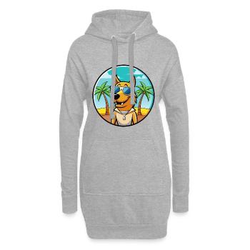 Smaland Hound Hund Rasse Cartoon Sonnenbrille Strand - Hoodie-Kleid - Grau meliert - Vorne