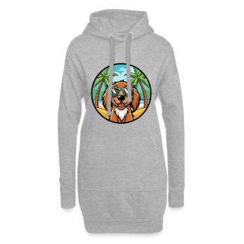 Boykin Spaniel Chien Race Dessin Animé Lunettes De Soleil Plage - Sweat-shirt à capuche long Femme - gris chiné - Devant