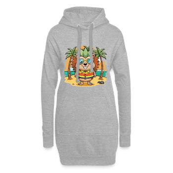 Hedgehog Funny Cartoon Summer Beach Sunglasses - Hoodie Dress - heather grey - Front