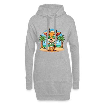 Lunettes de soleil de plage d’été de dessin animé drôle d’antilope - Sweat-shirt à capuche long Femme - gris chiné - Devant